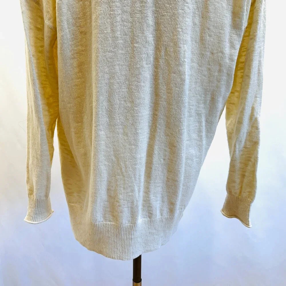 MADEWELL Women Long Sleeve Open Front Pockets Beige Cardigan Sweater Size Small - Picture 10 of 11